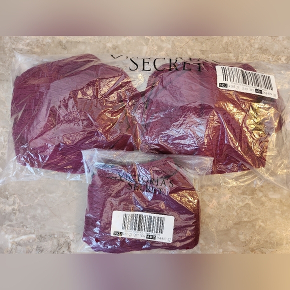 38DDD/XXL VS Swim Twist Bandeau PushUp Bikini Top Brazilian Bikini Set - Picture 9 of 11